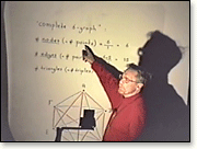 E. W. Dijkstra lecturing with hand-written overhead foils