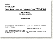 PowerPoint trademark registration US 1987